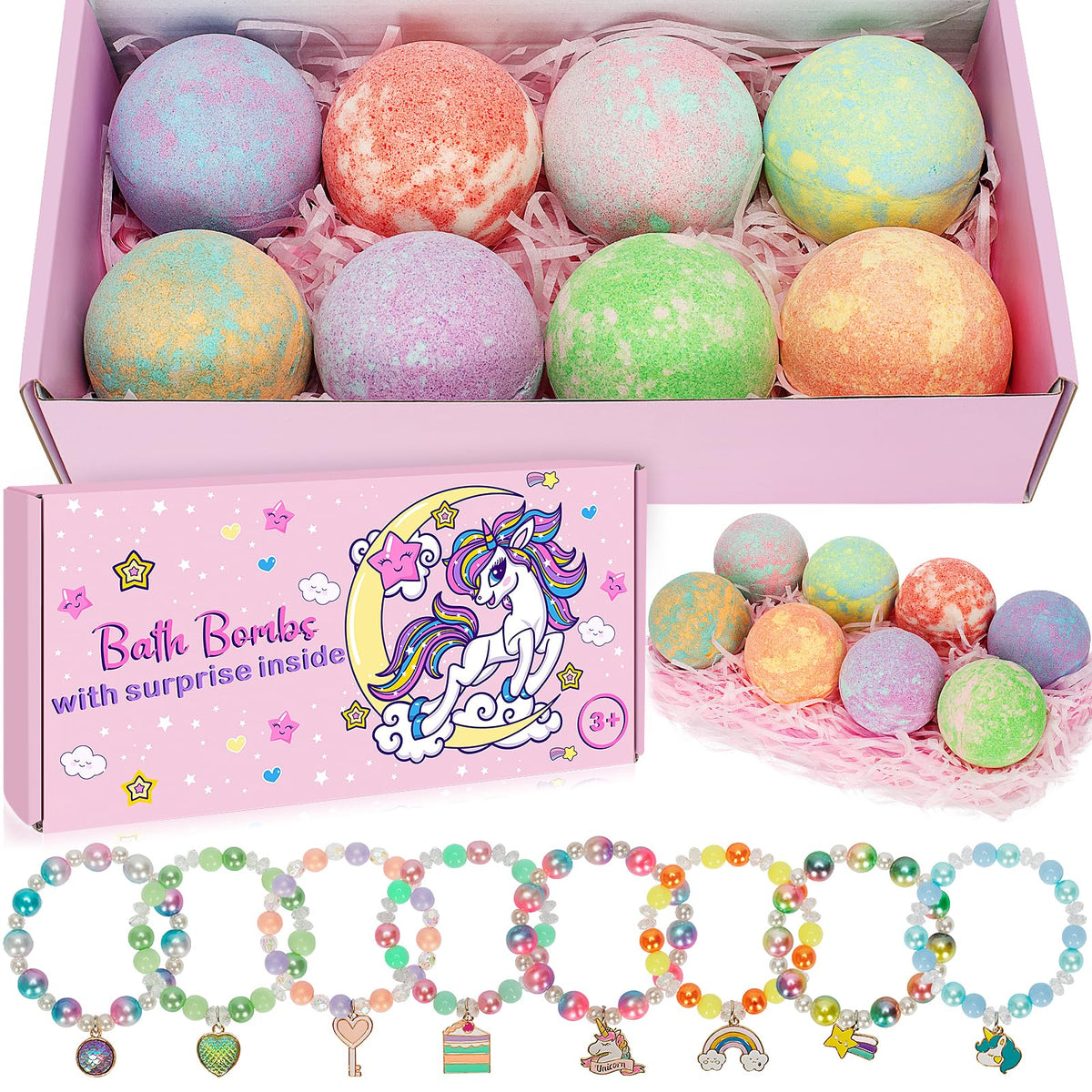 Bombes de bain Duchong licorne emballage adorable, cadeau parfait.
