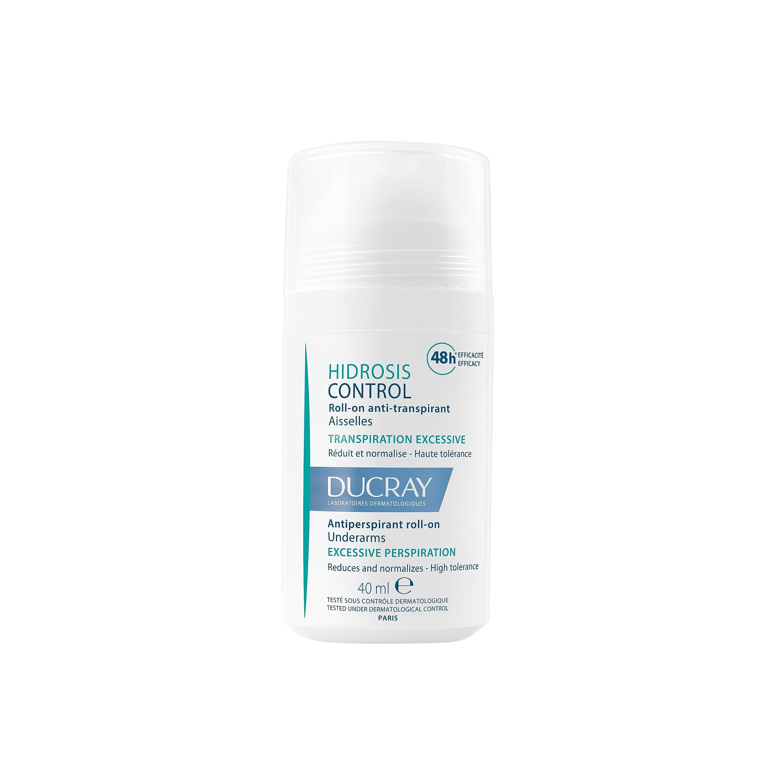 Ducray Hidrosis Control roll-on, format pratique pour une application rapide et efficace au quotidien.