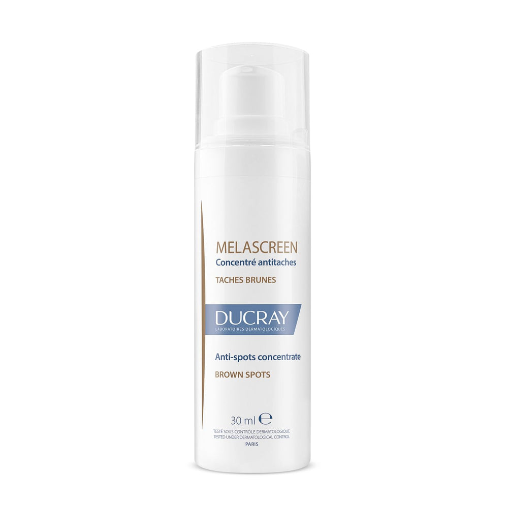 Ducray Melascreen Concentrate: flacon 30 ml, ciblage des taches pigmentaires pour le visage.