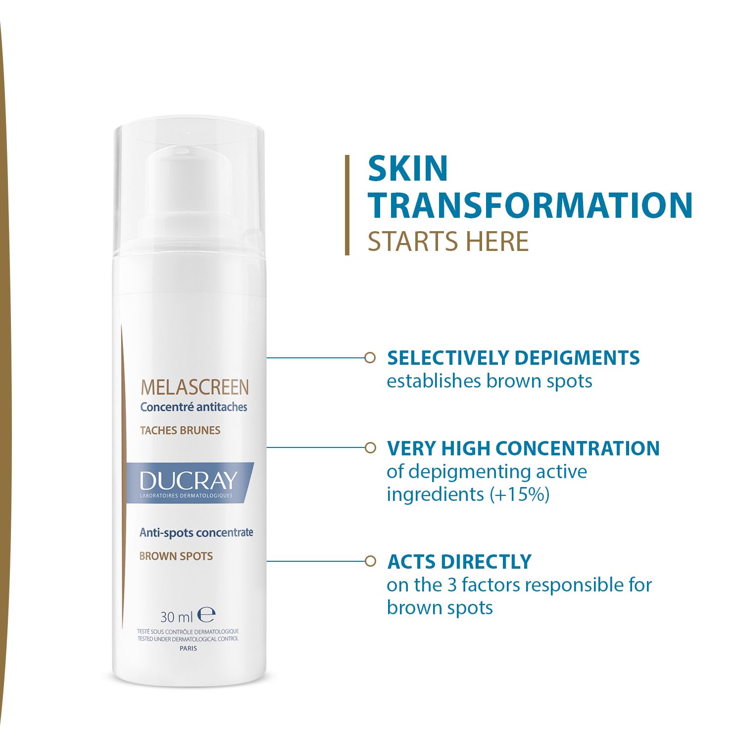 Ducray Melascreen Concentrate: application ciblée sur les zones concernées, routine anti-taches.