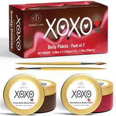 Coffret Saint-Valentin Dude's Love avec peintures comestibles fraise et chocolat.