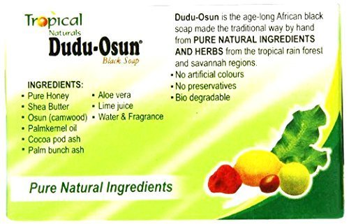 Emballage clair et pratique du savon Dudu-Osun pour repérage facile.