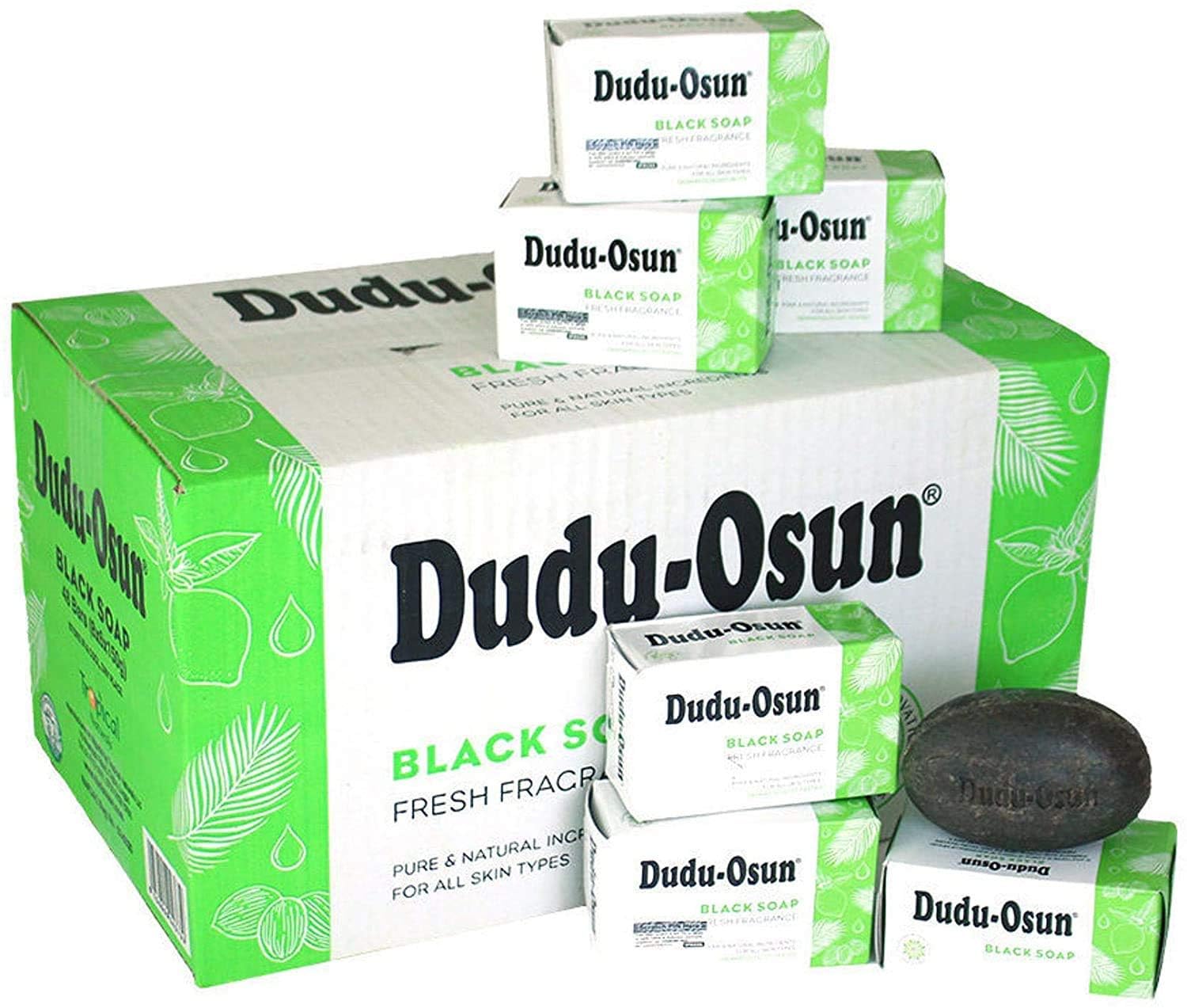 Dudu-Osun savon noir africain ensemble 4-pack, pratique pour tester et partager.