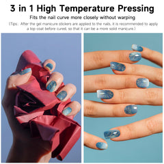Outils inclus et préparation des ongles pour une pose facile.