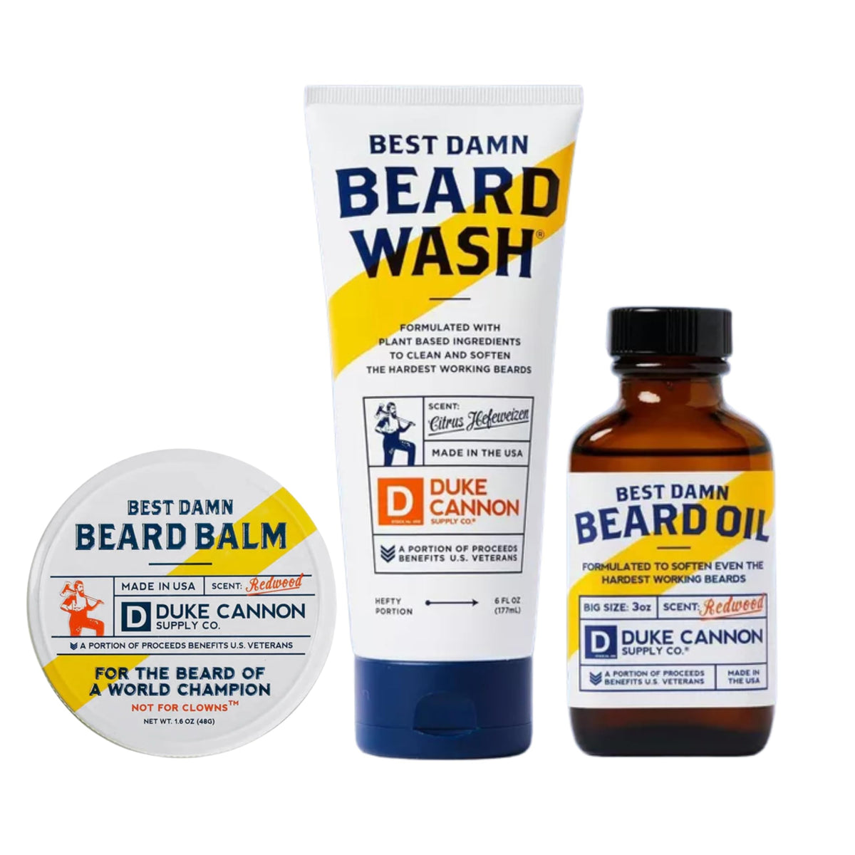 Coffret barbe Duke Cannon, douceur citrus hefeweizen, pour nourrir barbe et peau en douceur