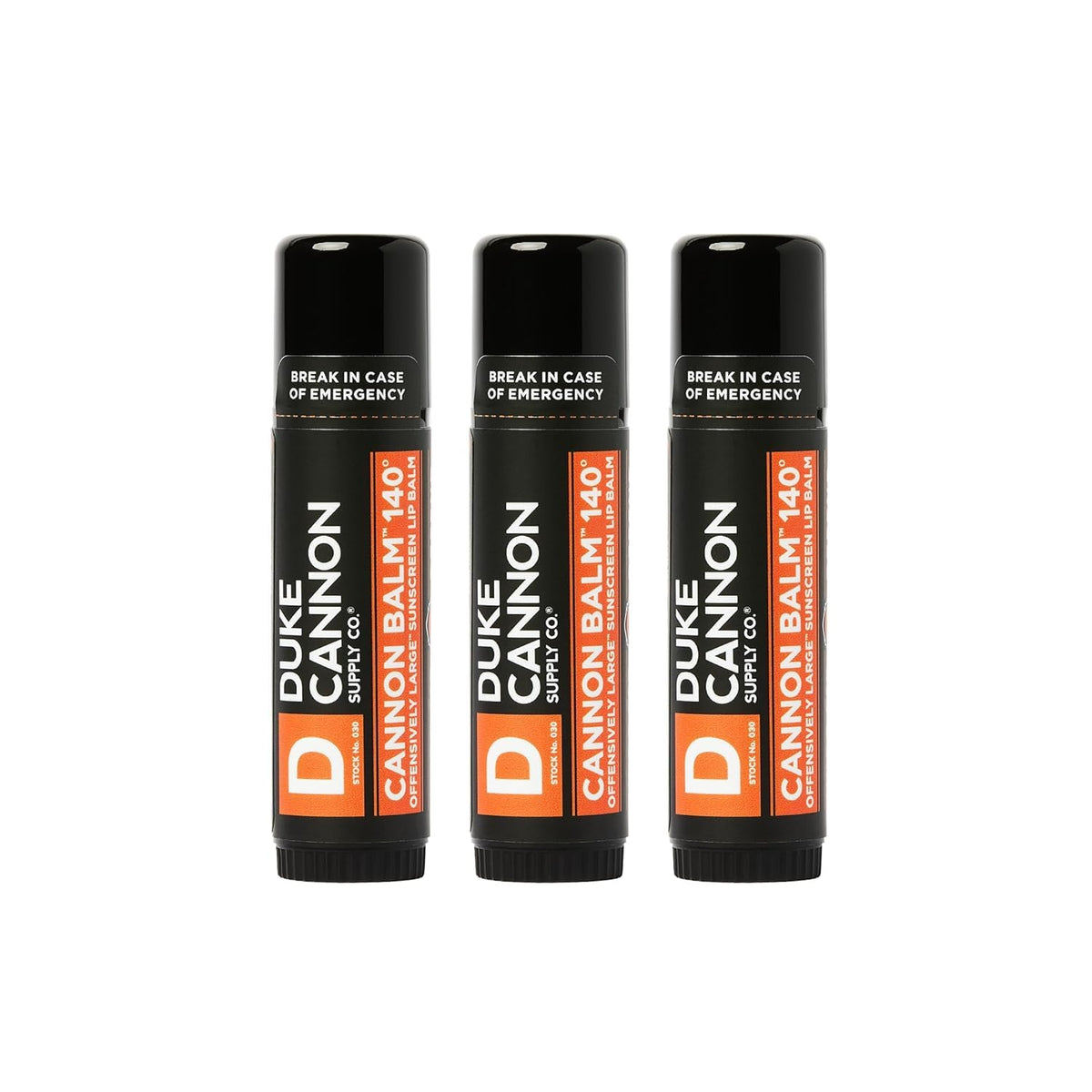 Duke Cannon Cannon Balm emballé en ensemble de trois, pratique pour les travaux lourds.