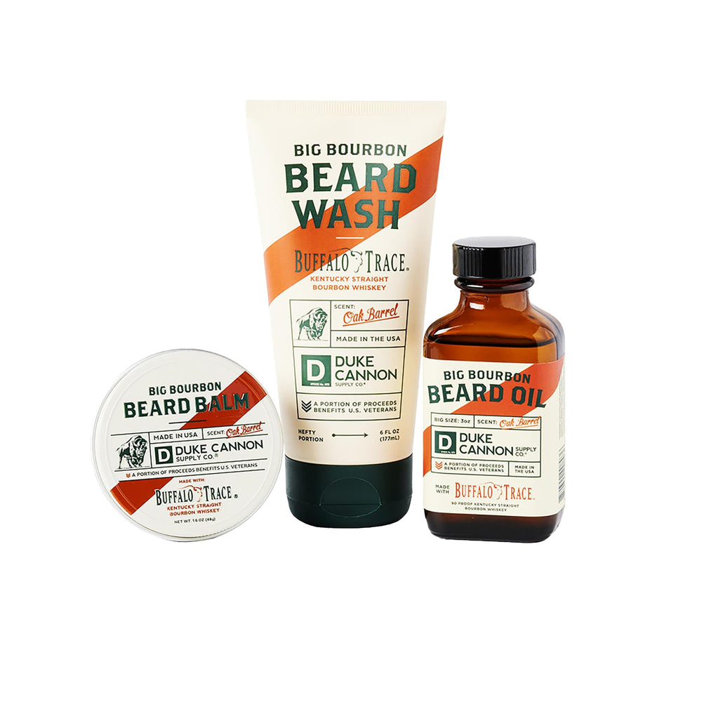 Duke Cannon Big Bourbon Beard Wash – flacon 6oz, nettoie et hydrate la barbe.