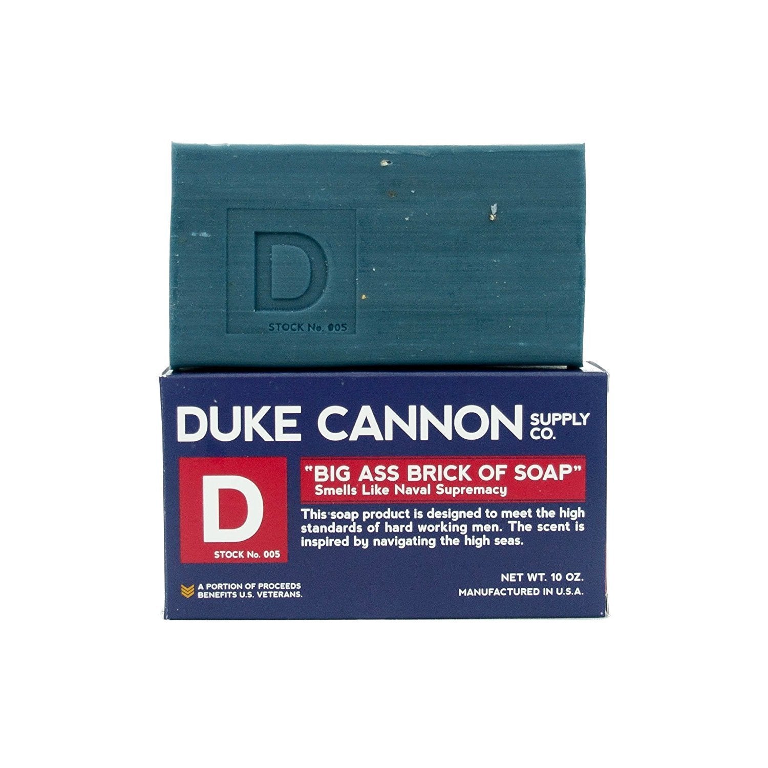 Duke Cannon big brick soap 2-pack close-up showing a sturdy grip for easy washing