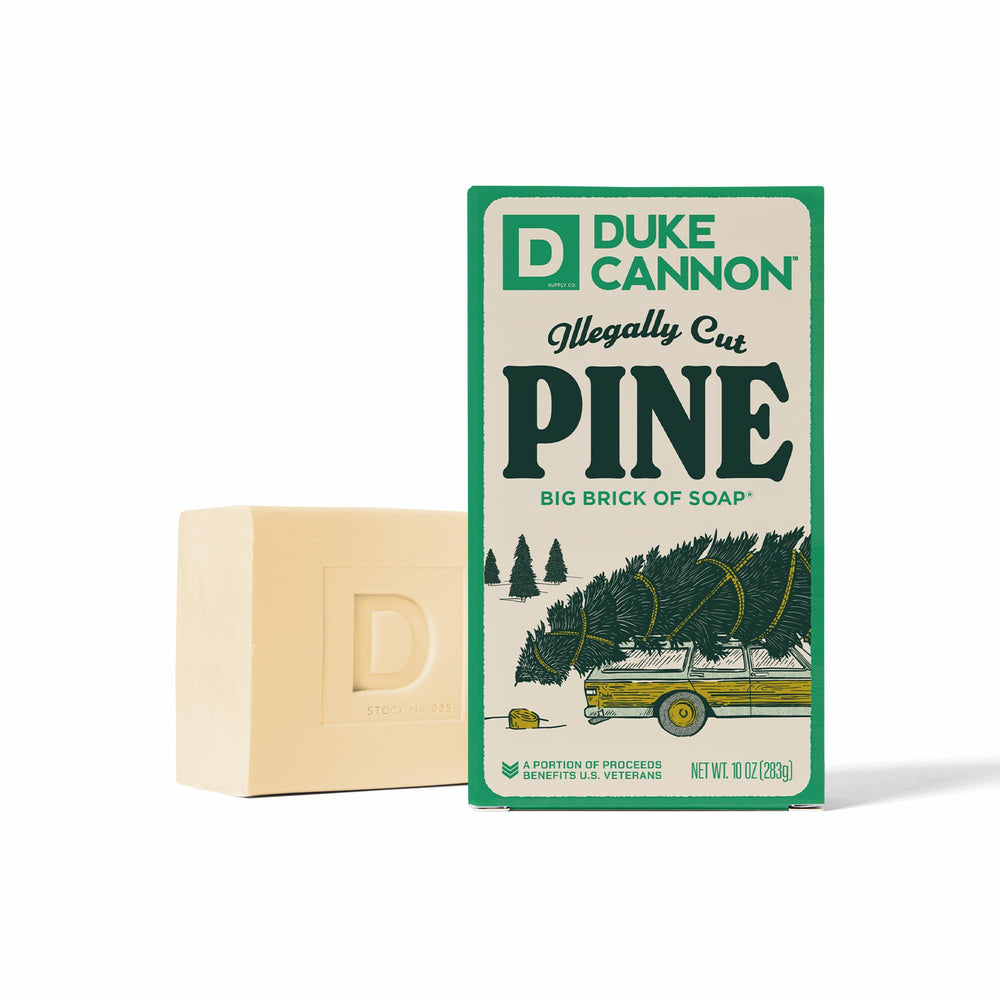 Savon Duke Cannon en brique pour homme au parfum sapin, énergie matinée.