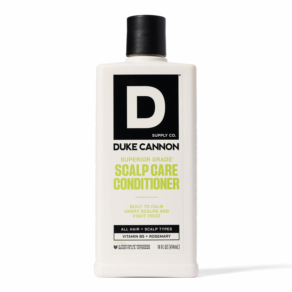 Duke Cannon Conditionneur Superior Grade — bouteille montrant hydratation légère pour cheveux doux.