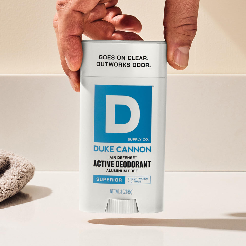 Duke Cannon Air Defense sans aluminium, option douce pour la peau.