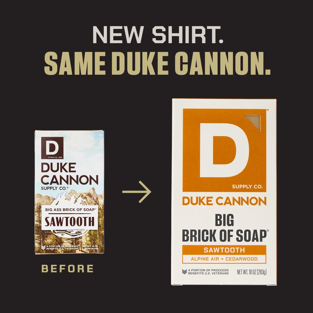 Emballage robuste Duke Cannon, rangement pratique dans la salle de bain.