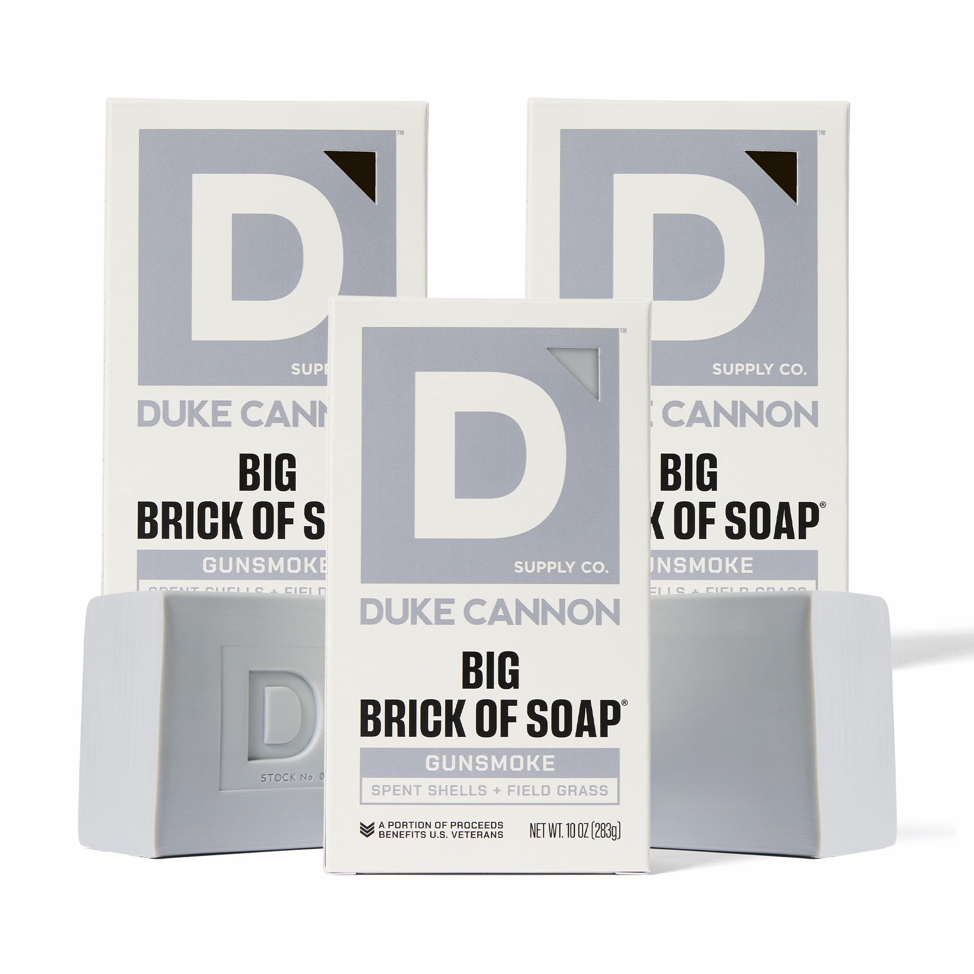 Duke Cannon Gun Smoke: savon barre 10 oz au parfum bois-bourbon-cuir, rafraîchissant