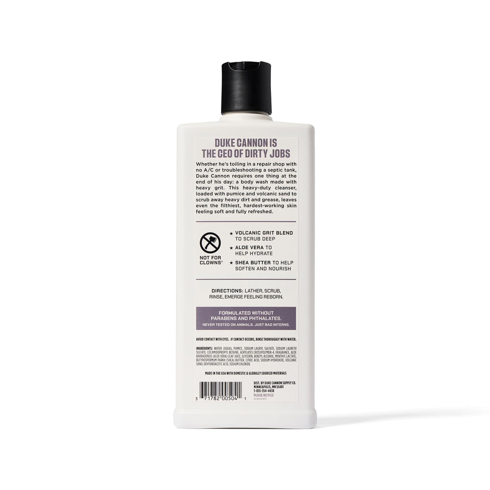 Duke Cannon Heavy Grit Body Wash: format généreux pour longue durée