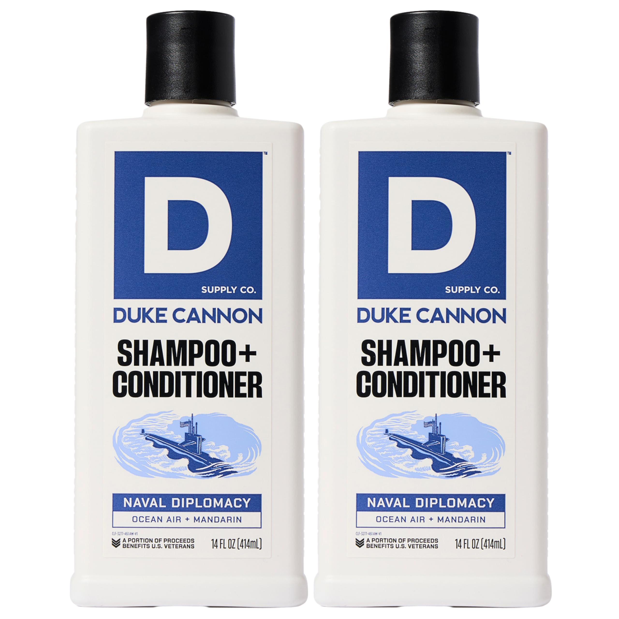 Duke Cannon Naval Diplomacy 2-en-1: bouteille pratique pour cheveux propres