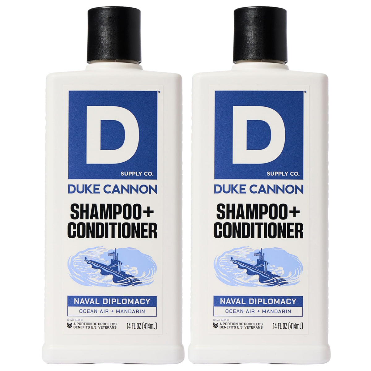 Duke Cannon Naval Diplomacy 2-en-1: bouteille pratique pour cheveux propres