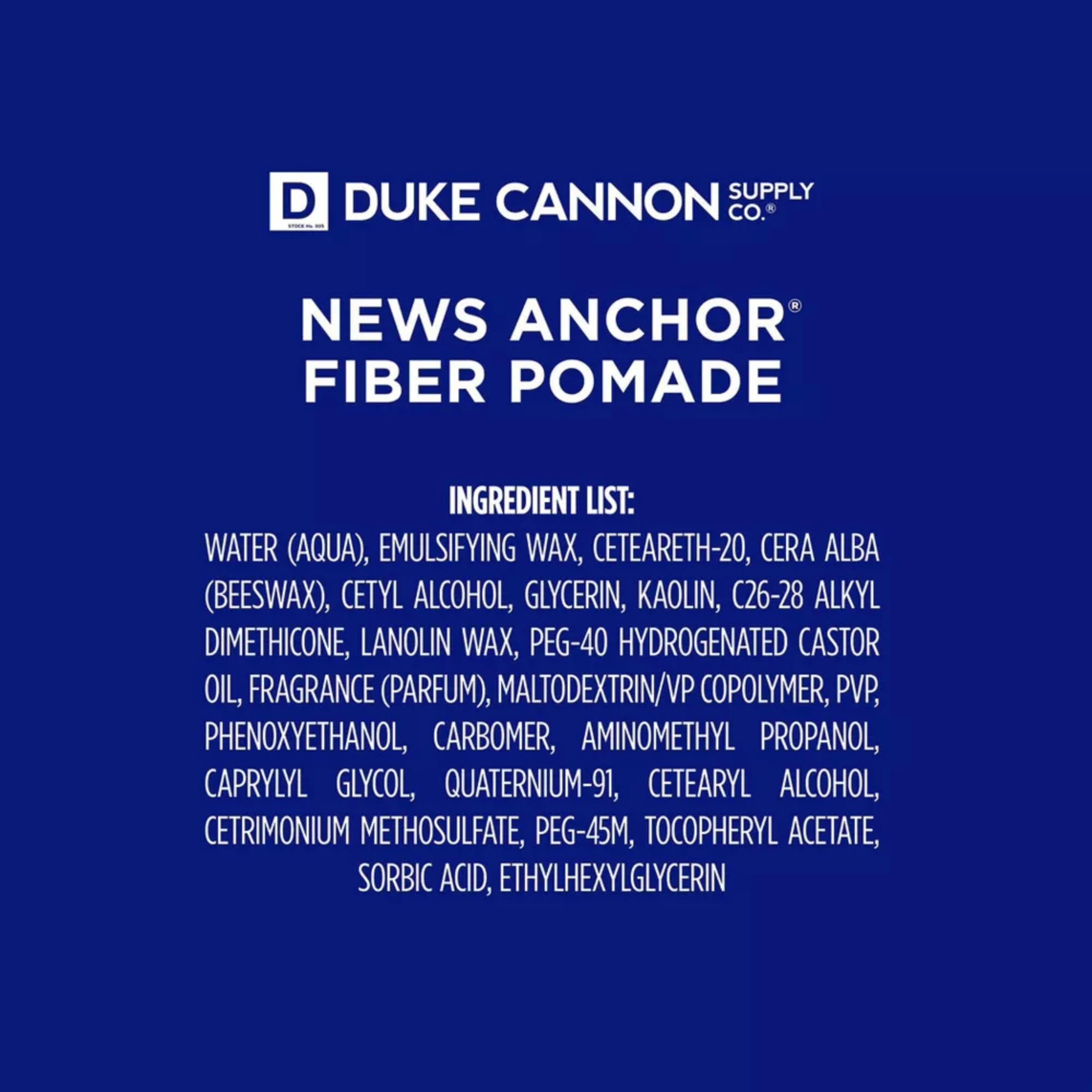Duke Cannon News Anchor Pomade Texture Matte: rendu discret et naturel.
