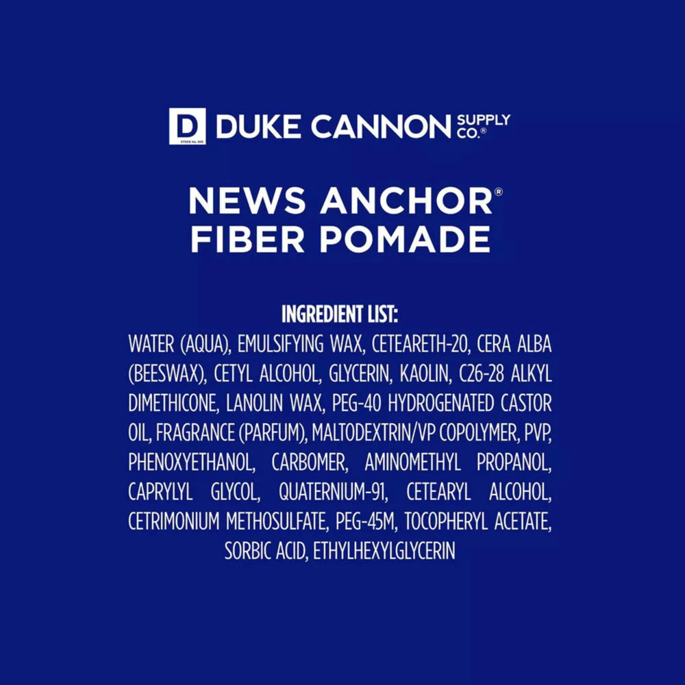 Duke Cannon News Anchor Pomade Texture Matte: rendu discret et naturel.