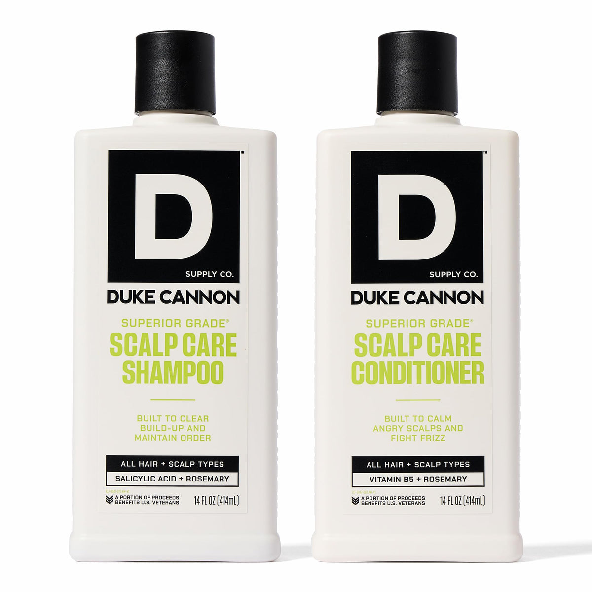 Shampoo Duke Cannon en flacon, nettoyage en profondeur du cuir chevelu.