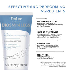 Diosmin dans le Gel-Crème Dulàc, soutient la microcirculation des jambes.