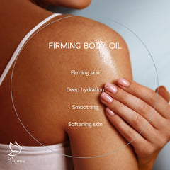 Dumie huile raffermissante – texture légère et absorption rapide sur la peau.