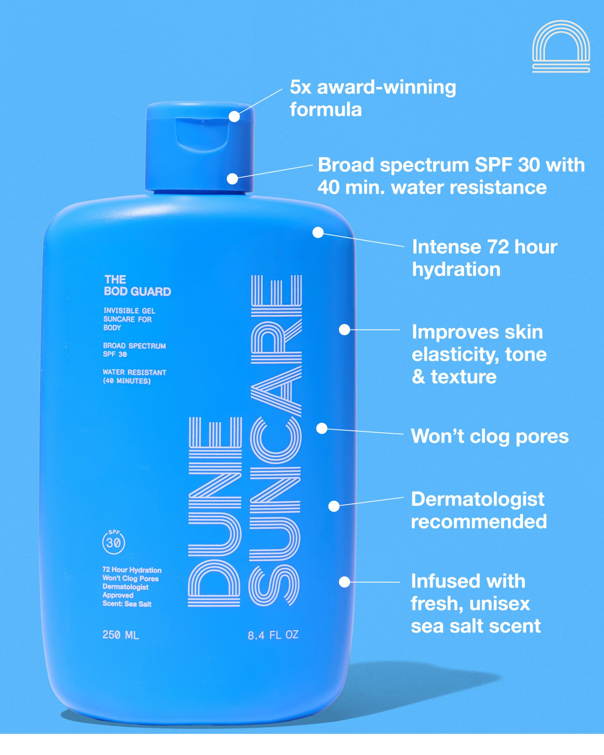 marque DUNE SUNCARE Bod Guard – hydratation durable, peau nourrie jusquà 72 heures