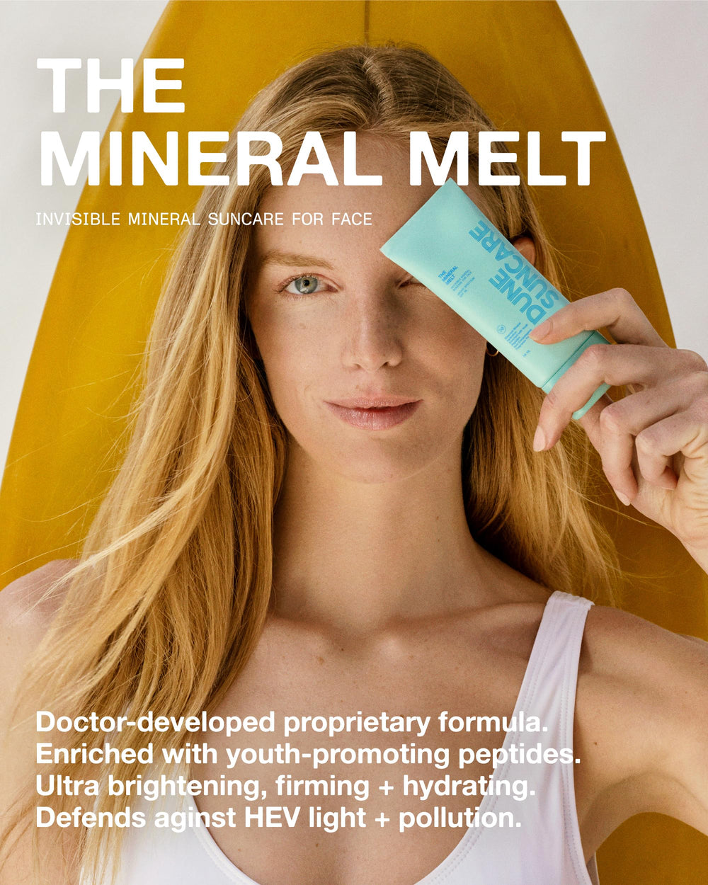 DUNE SUNCARE Fusion Minérale Visage: extrait de tournesol renforce la barrière cutanée.