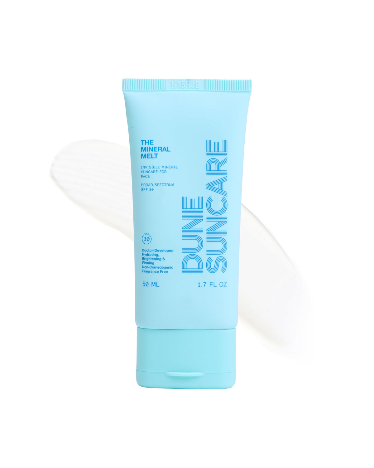 DUNE SUNCARE Fusion Minérale Visage: flacon SPF 30, absorption rapide.