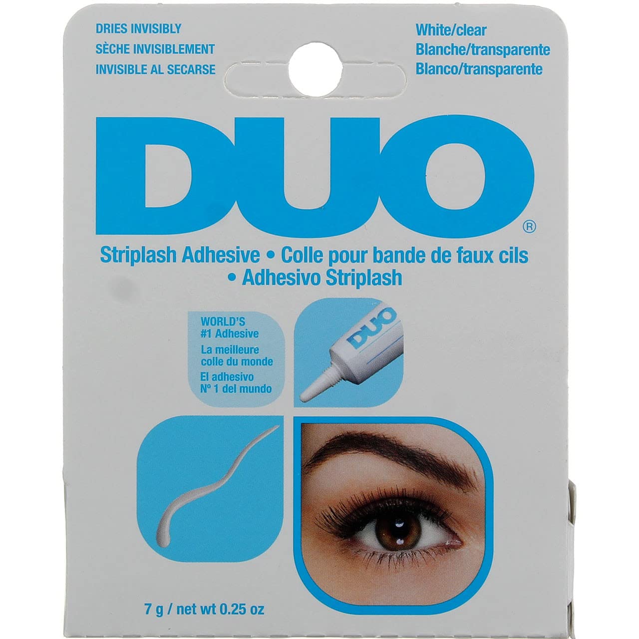 Adhésif cils DUO en bouteille 0,25 oz pour une application précise.