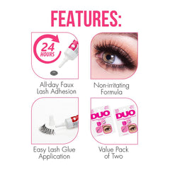 Colle cils DUO ton noir — retrait facile sans douleur.