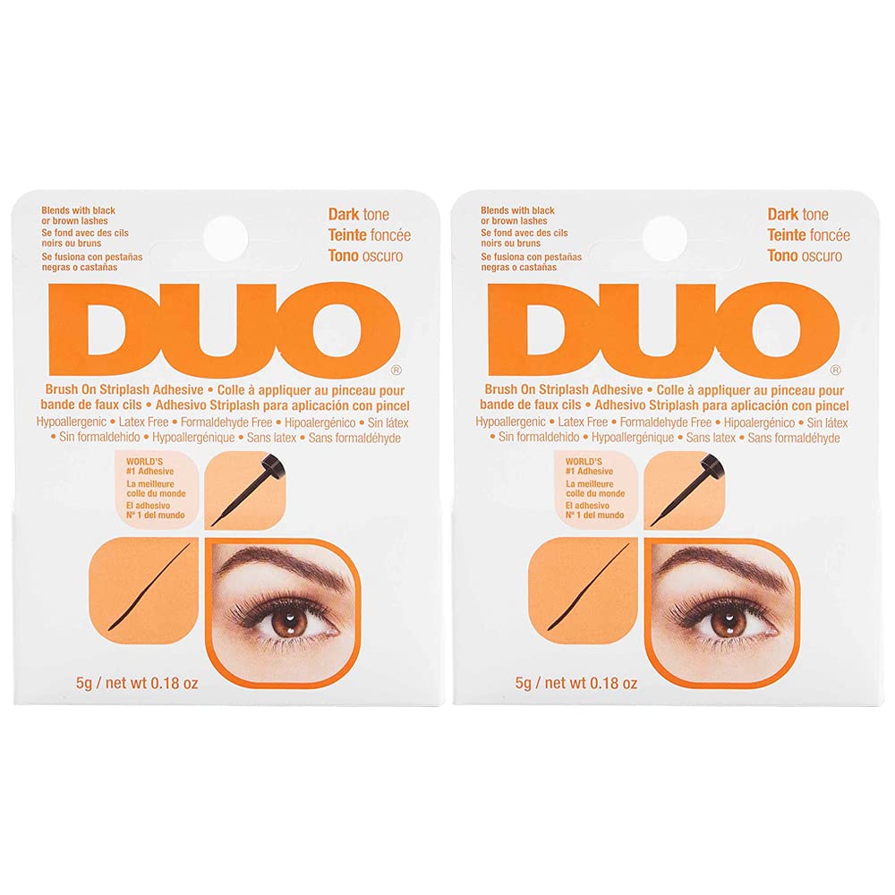 DUO Colle cils à pinceau emballage prêt à l’emploi pour une mise en beauté rapide.