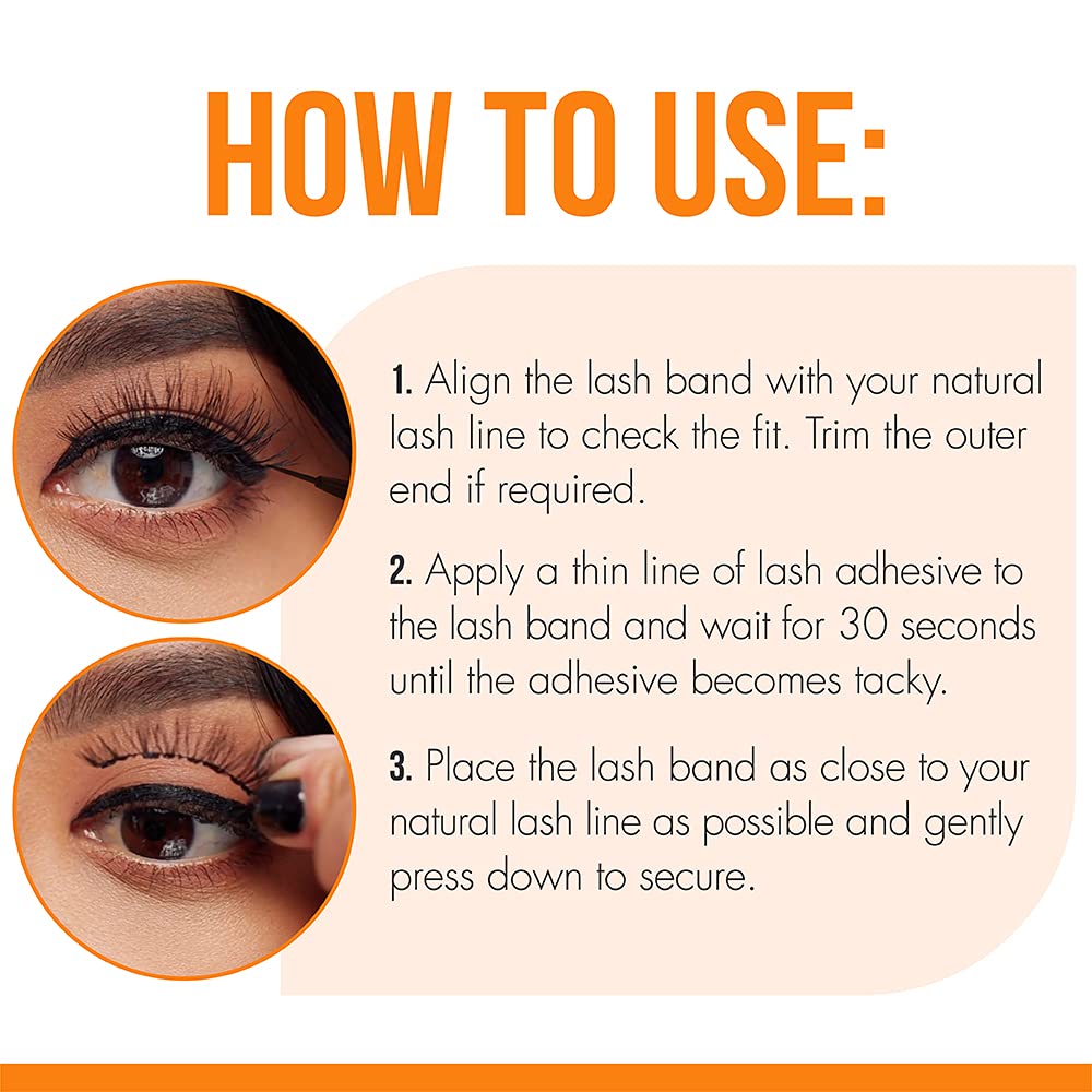 Colle DUO pour cils en bandes, teinte sombre pour un rendu naturel.