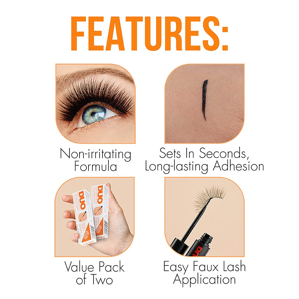 Colle DUO pour cils en bandes, recommandée par des professionnels.