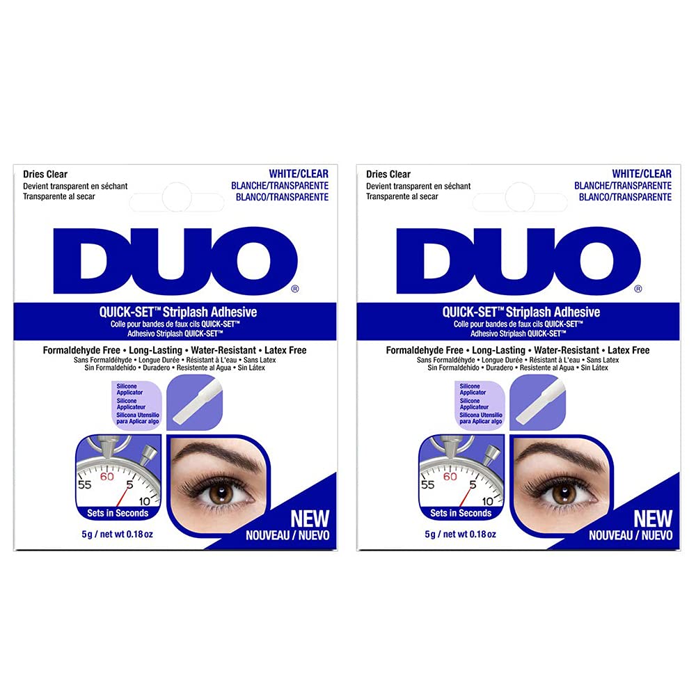 DUO Colle Cils, flacon-bouteille, application rapide pour un regard net et sans bavures.