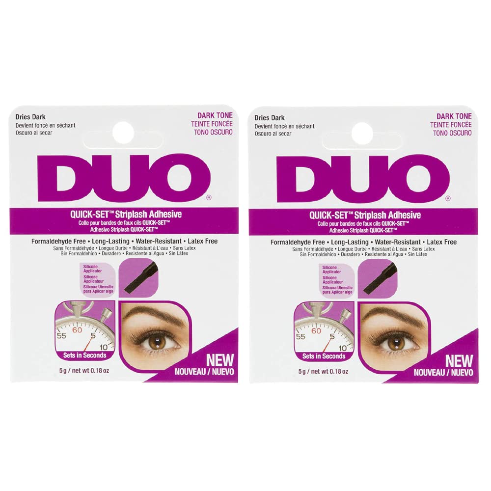 Bouteille Duo Quick-Set, adhésif cils teinte sombre pour une tenue durable
