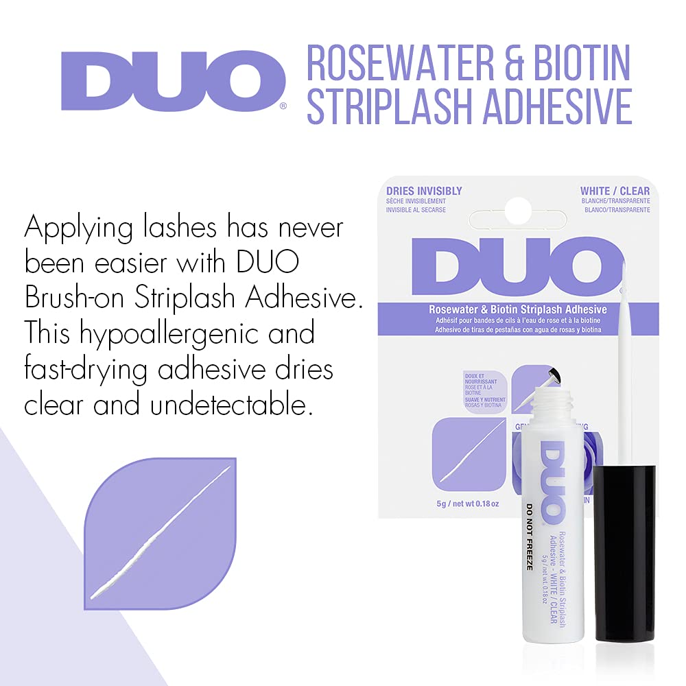 DUO adhesive dries clear, leaving an invisible lash line