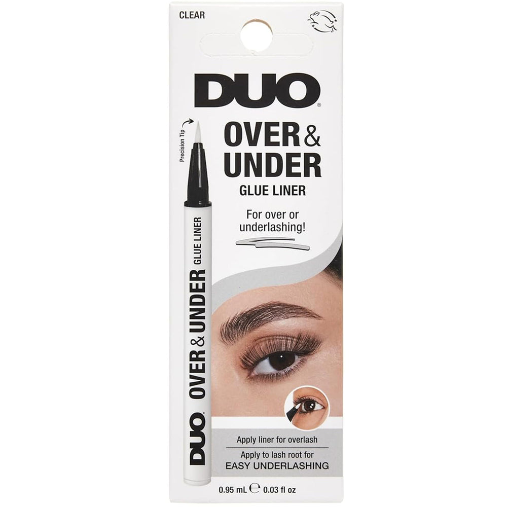 DUO trait pour cils et colle transparente: tenue légère et précision.