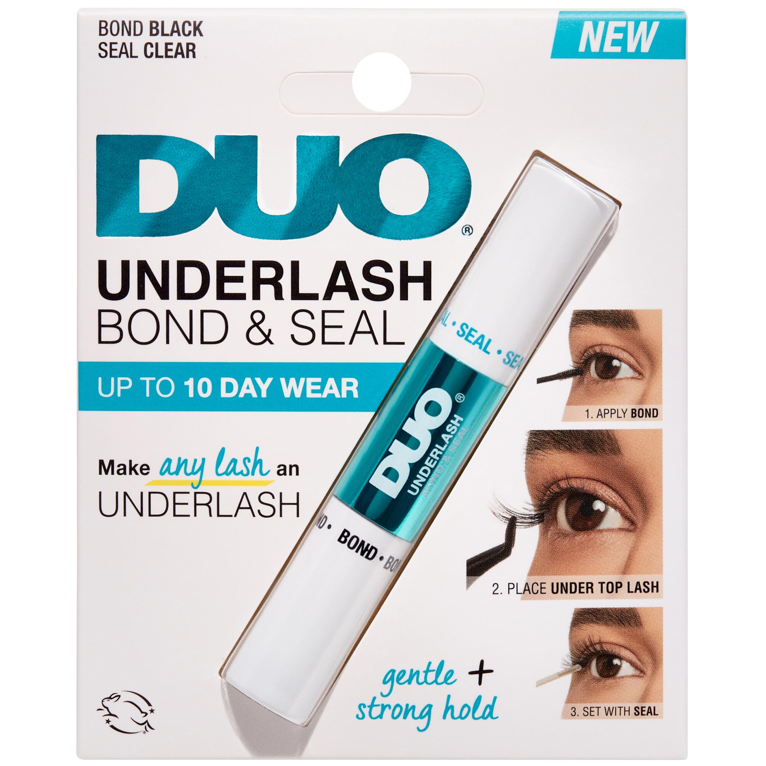 DUO Underlash: bouteille noire de colle pour cils et adhérence fiable.