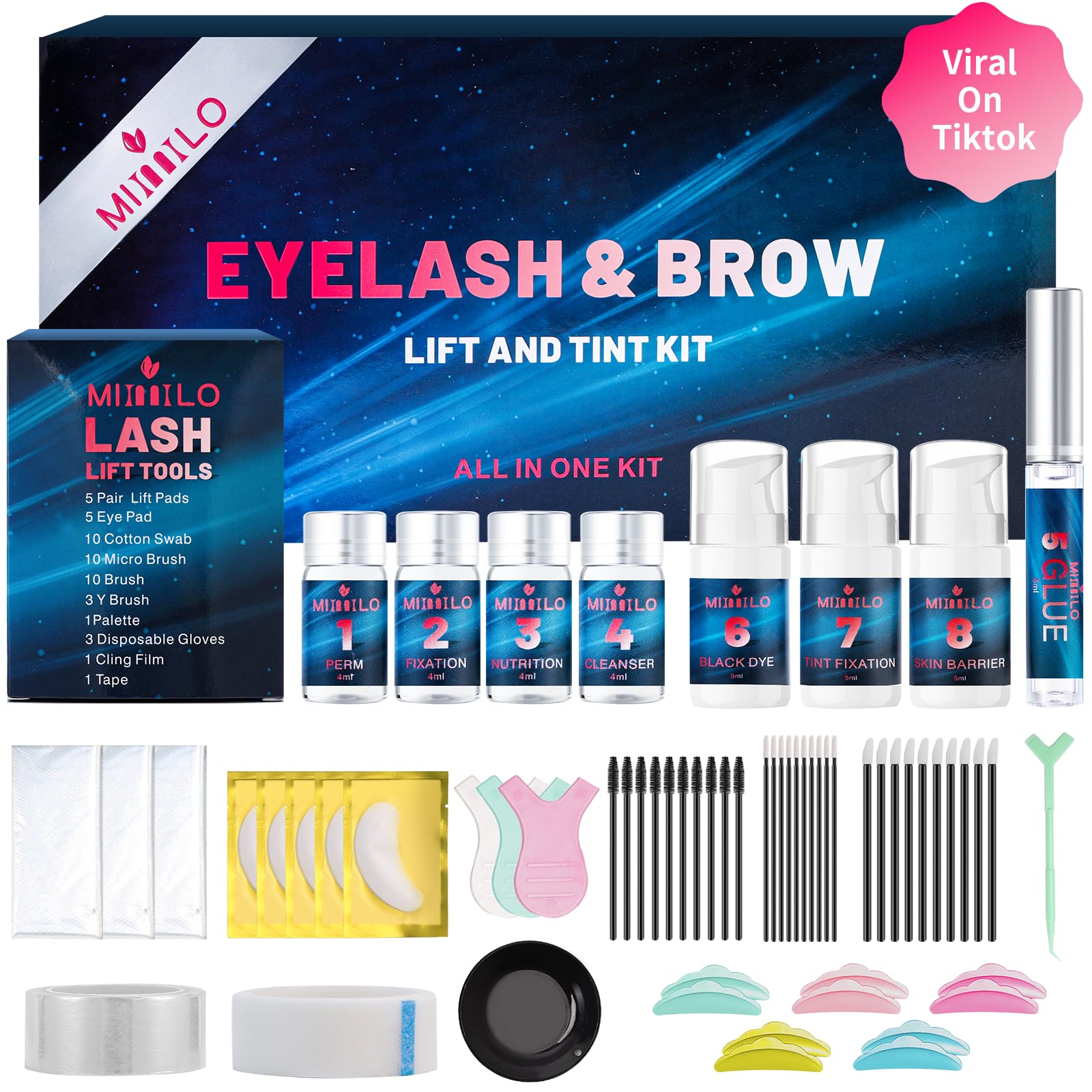 Duoffanny 63pcs 4-in-1 lash lift kit box for professional at-home results