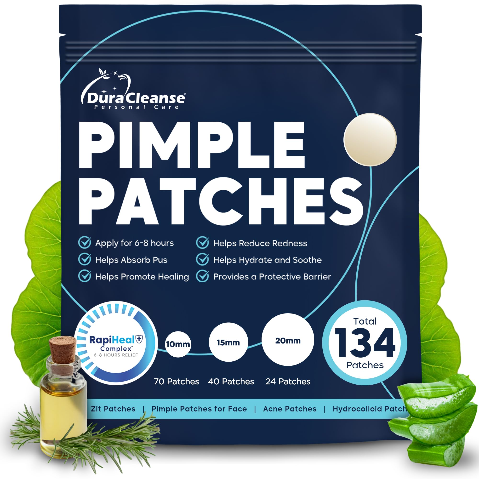 Patch visage Dura Cleanse, pack 134 patchs, pratique et prêt à l’emploi.