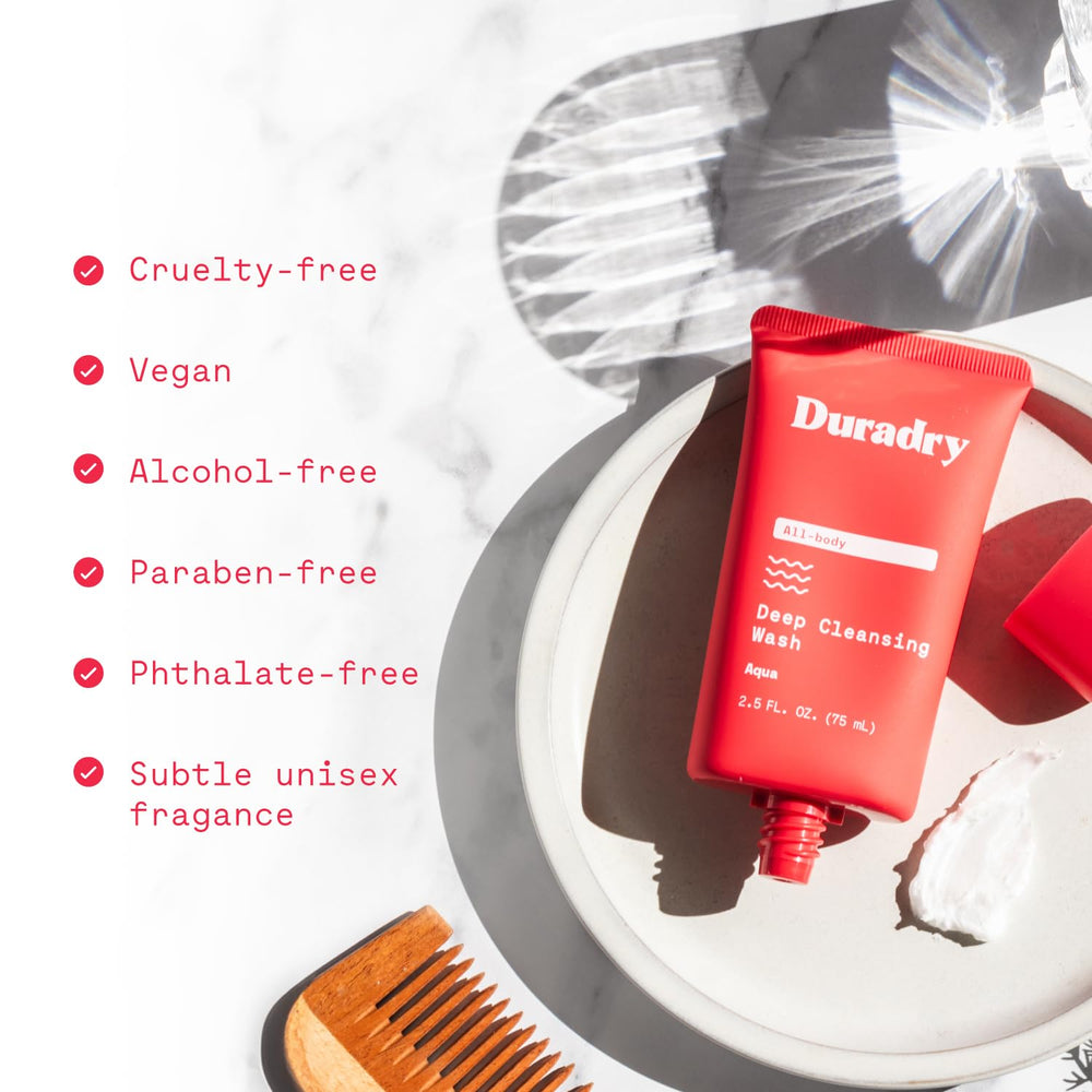 Duradry Action Nettoyage Profond, illustre le nettoyage en profondeur des impuretés.