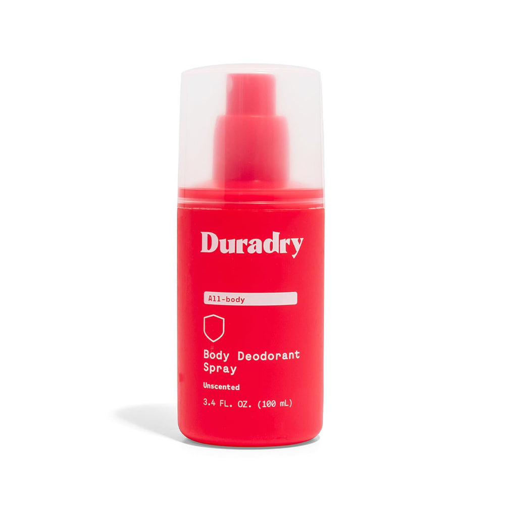 Duradry – bouteille de deodorant corporel sans aluminium prête pour l'usage quotidien.