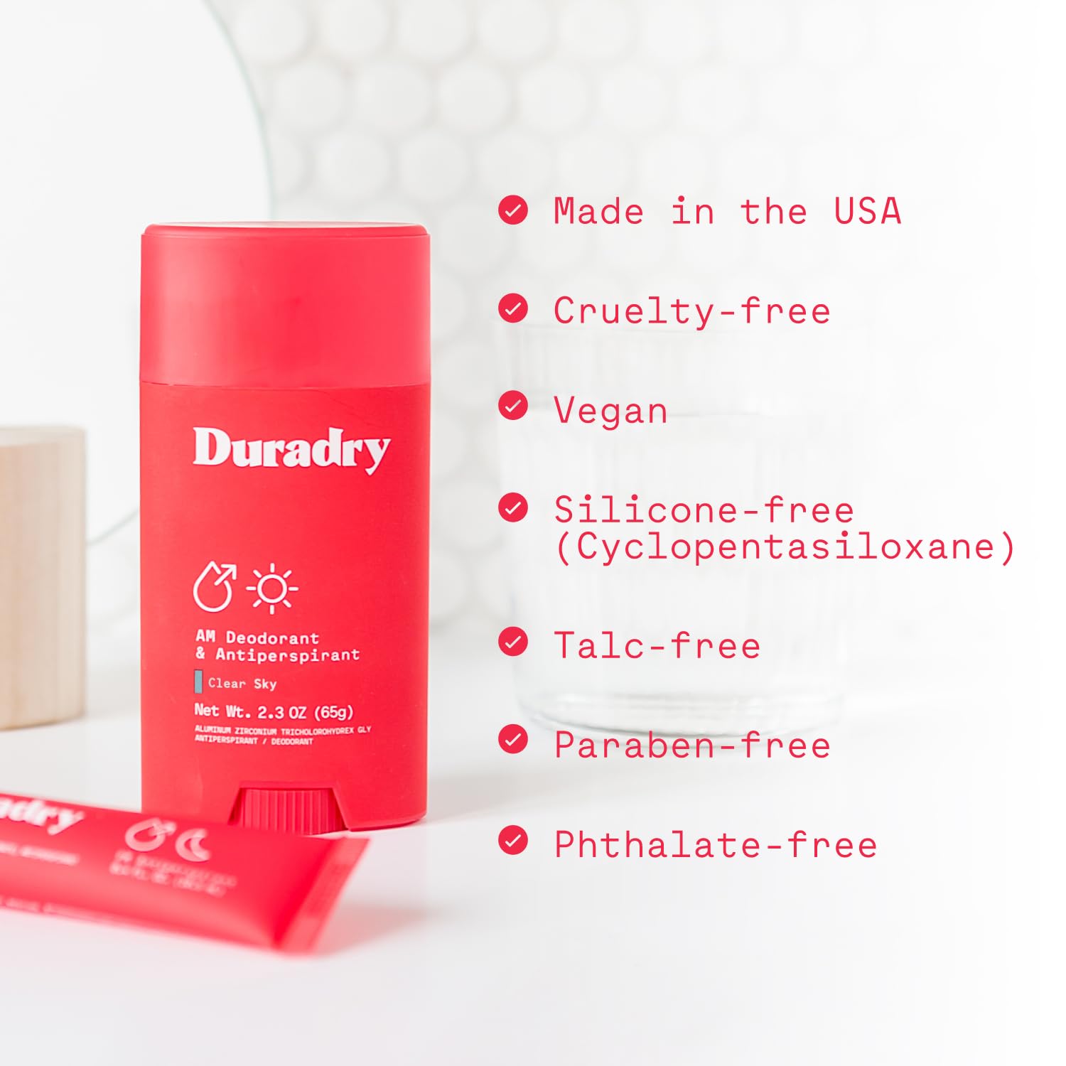 Emballage Duradry: 90% naturel et respectueux de la peau.