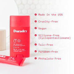 Emballage Duradry: 90% naturel et respectueux de la peau.
