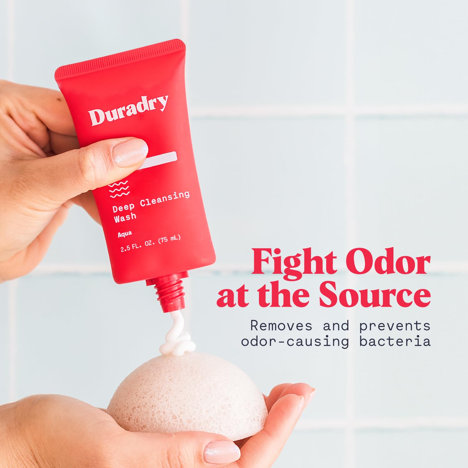 Duradry format voyage Gel Douche, pratique pour les déplacements et garder la peau hydratée.