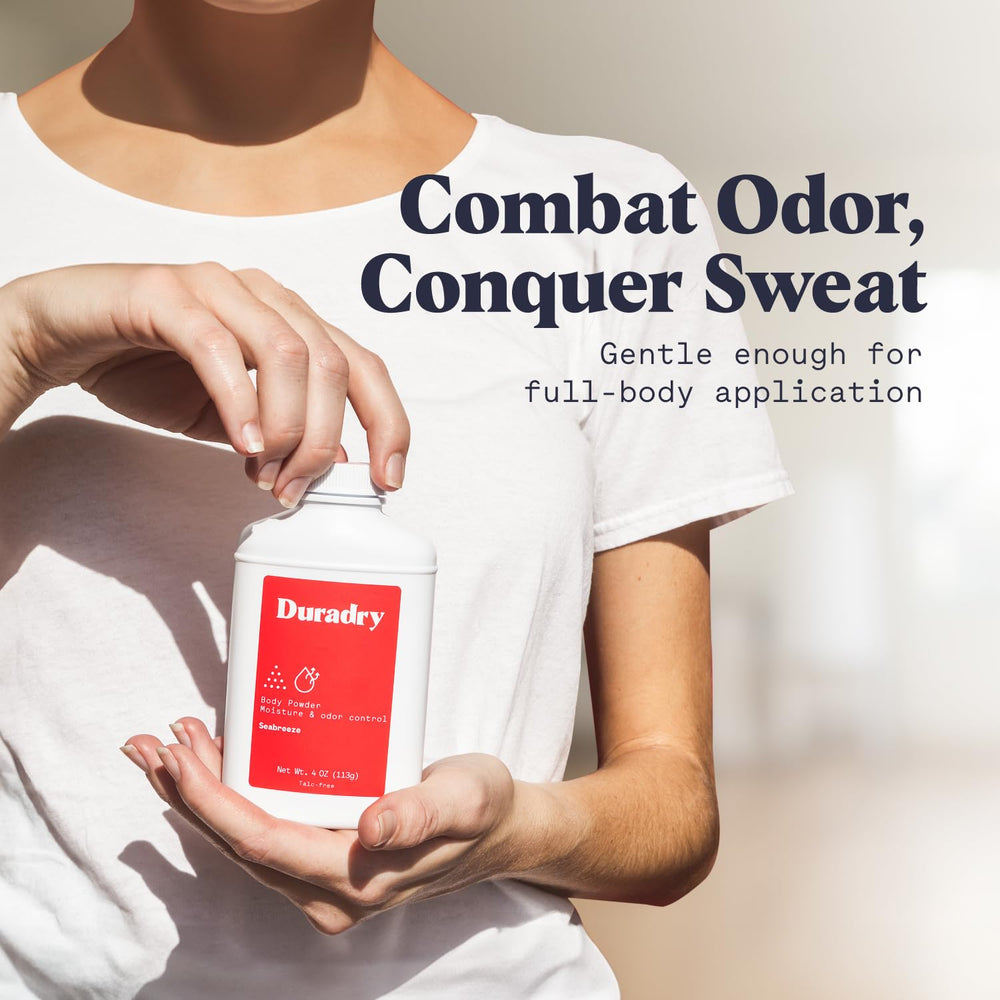 Duradry Poudre Corps Protection Odeurs offre une fraîcheur durable même lors d'activités