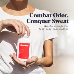 Duradry Poudre Corps Protection Odeurs offre une fraîcheur durable même lors d'activités