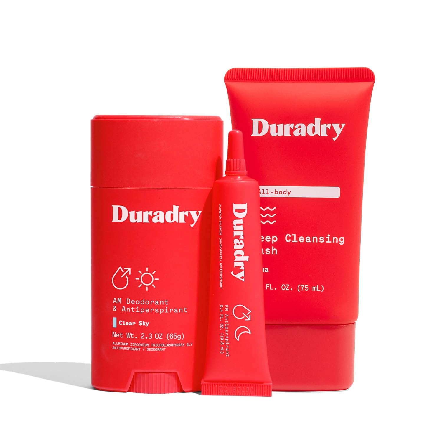 Duradry stick antiperspirant, parfum Crisp Pear et Vanille, fraîcheur durable.