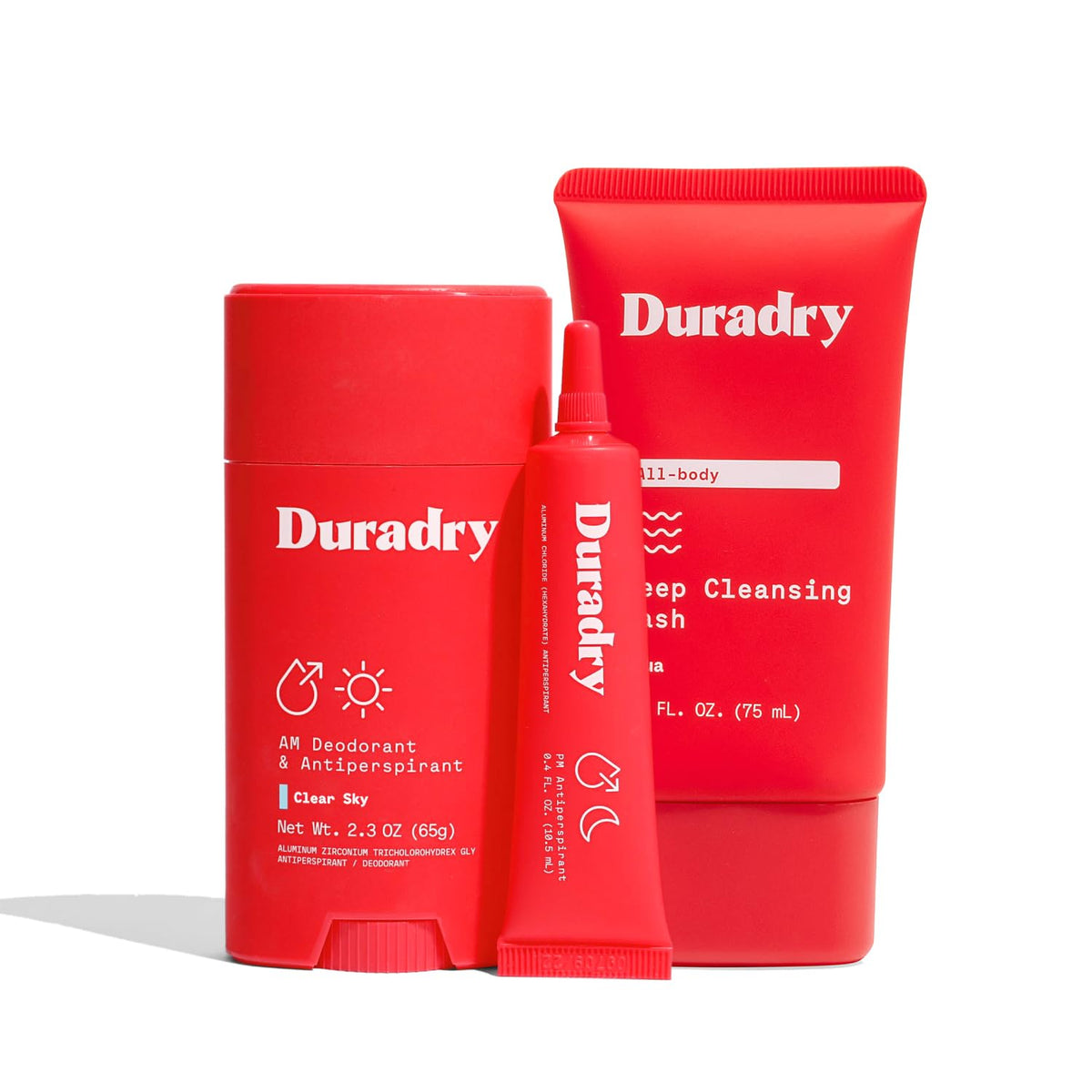 Duradry stick antiperspirant, parfum Crisp Pear et Vanille, fraîcheur durable.