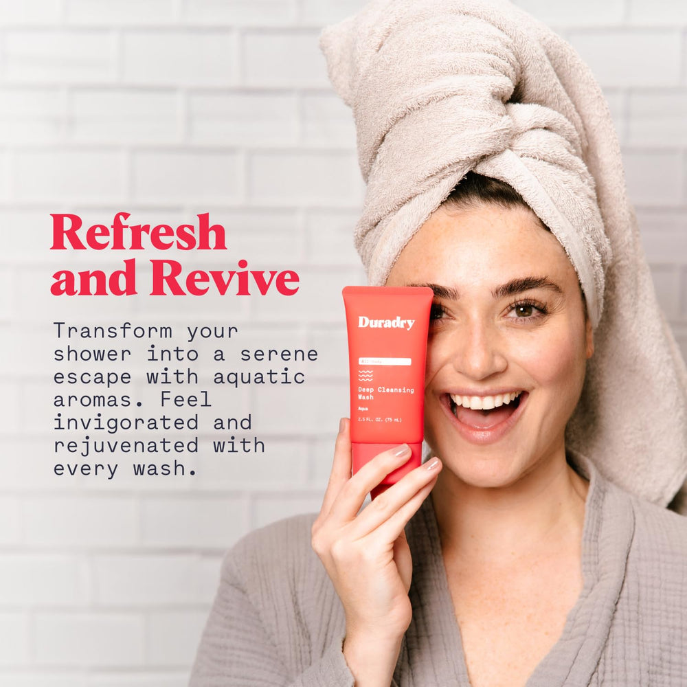Duradry Texture mousse douce, démontrant une expérience nettoyante en douceur et efficace.